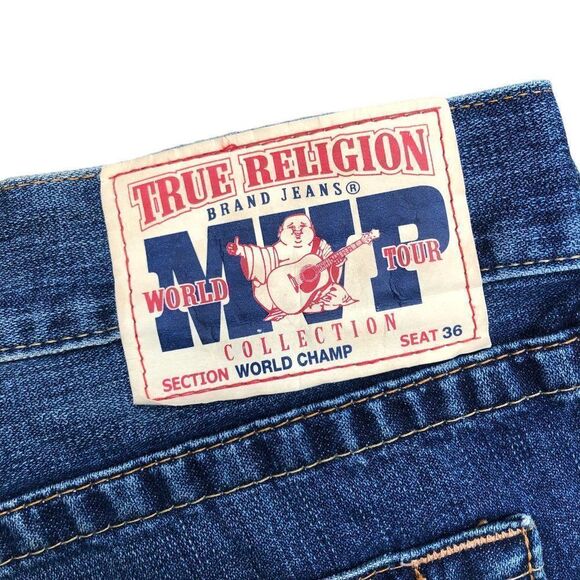 TRUE Religion Jeans Size 40 WORLD CHAMP Blue - Picture 8 of 9
